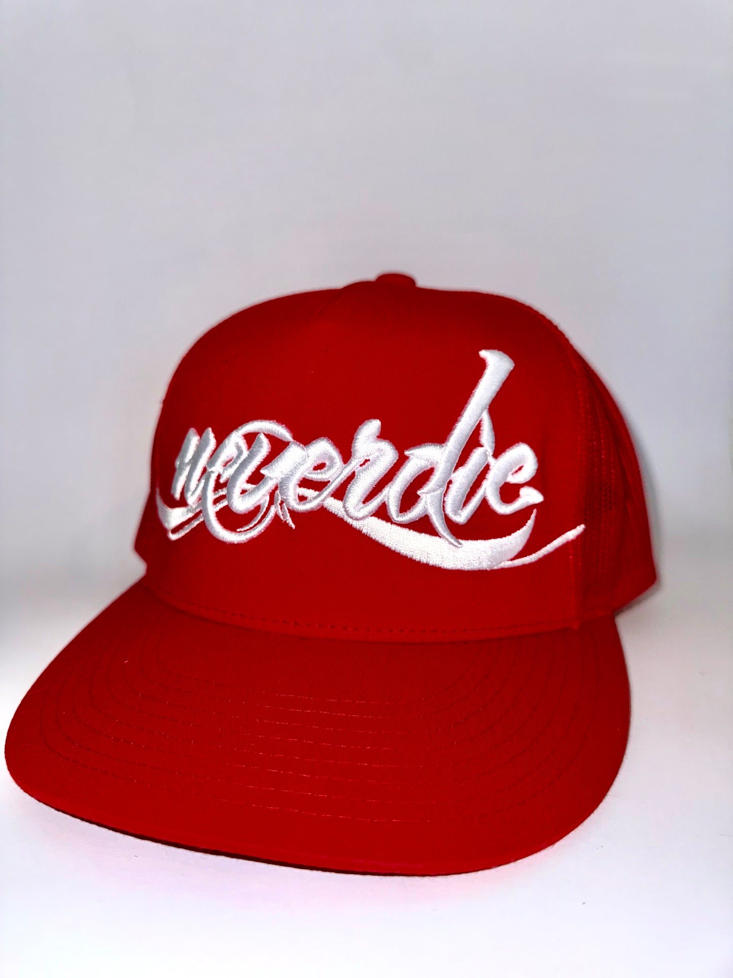 NEVER DIE RED TRUCKER HAT